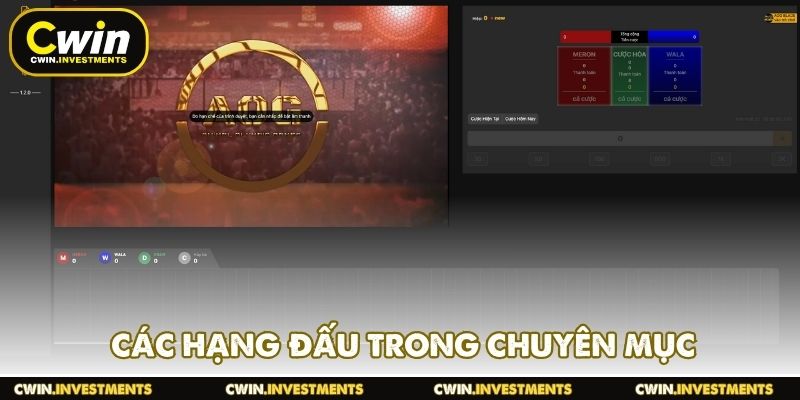 Các hạng đấu trong chuyên mục